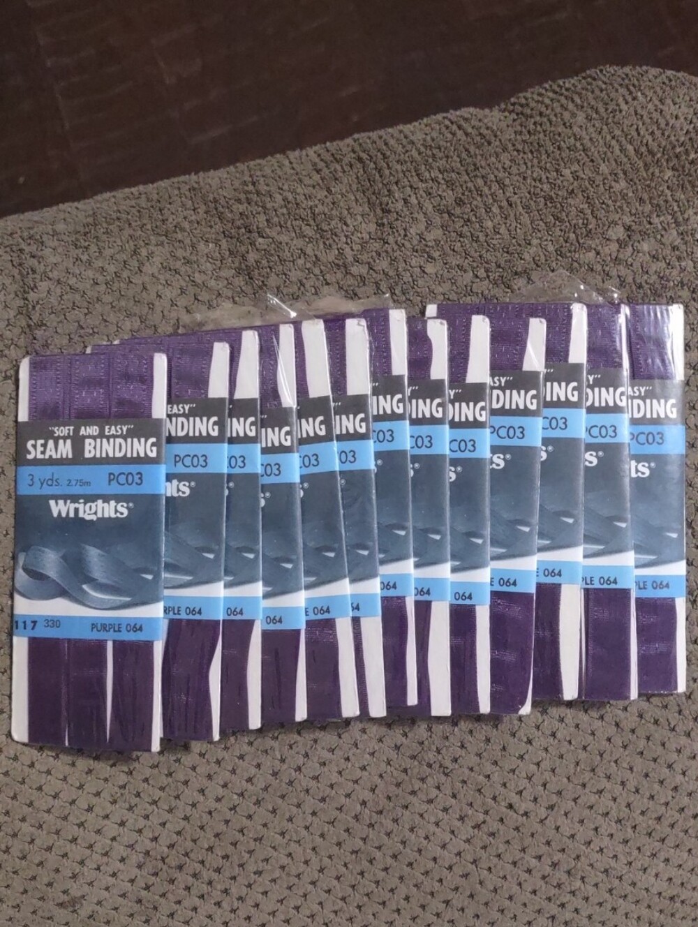 Wrights Soft & Easy Seam Binding 3yds Bulk Lot of 13 Purple 064 New Old  Stock